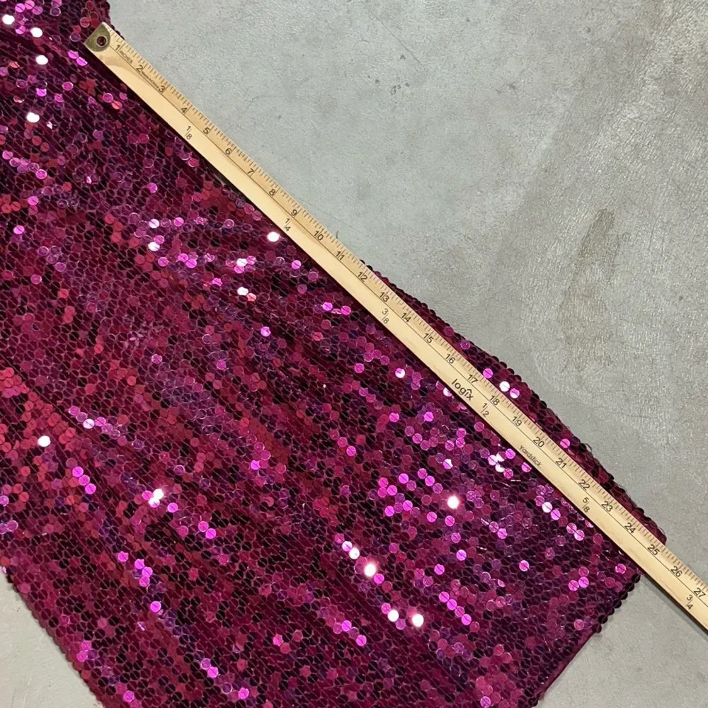 Vintage 90s Niteline by Della Roufogali Sequin Cocktail Dress Pink Fuschia Sz 4 - Picture 11 of 12